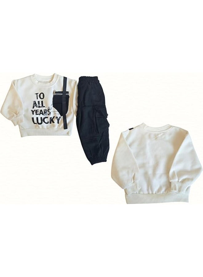 MINIIMODZ Minii Modz Years Lucky Design Boy Set | Printed Co-Ord Outfit for Toddlers | Cotton Blend Winter Co-Ord Outfit for Kids (2–4 Years) - Image 2